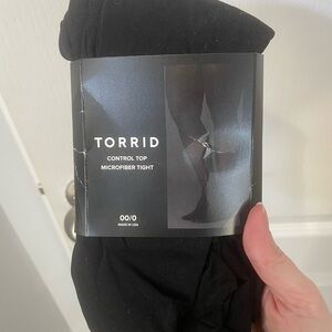 Torrid Black Microfiber Control Top Tights